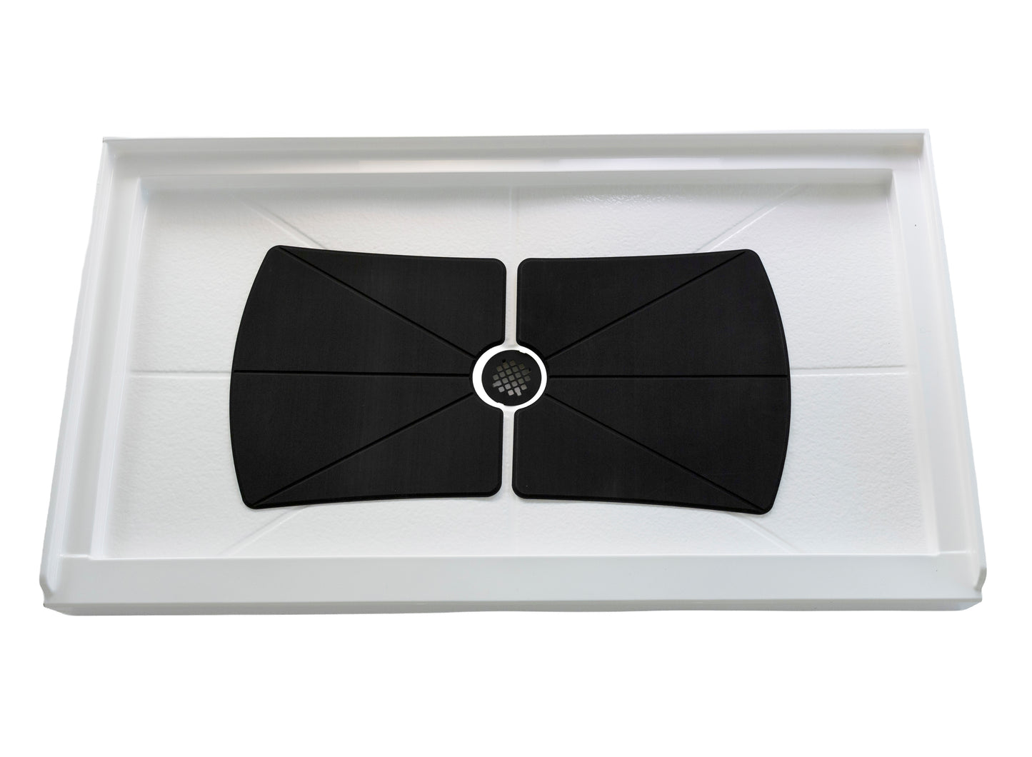 SLIP-RESISTANT CENTER DRAIN SHOWER BASE MAT