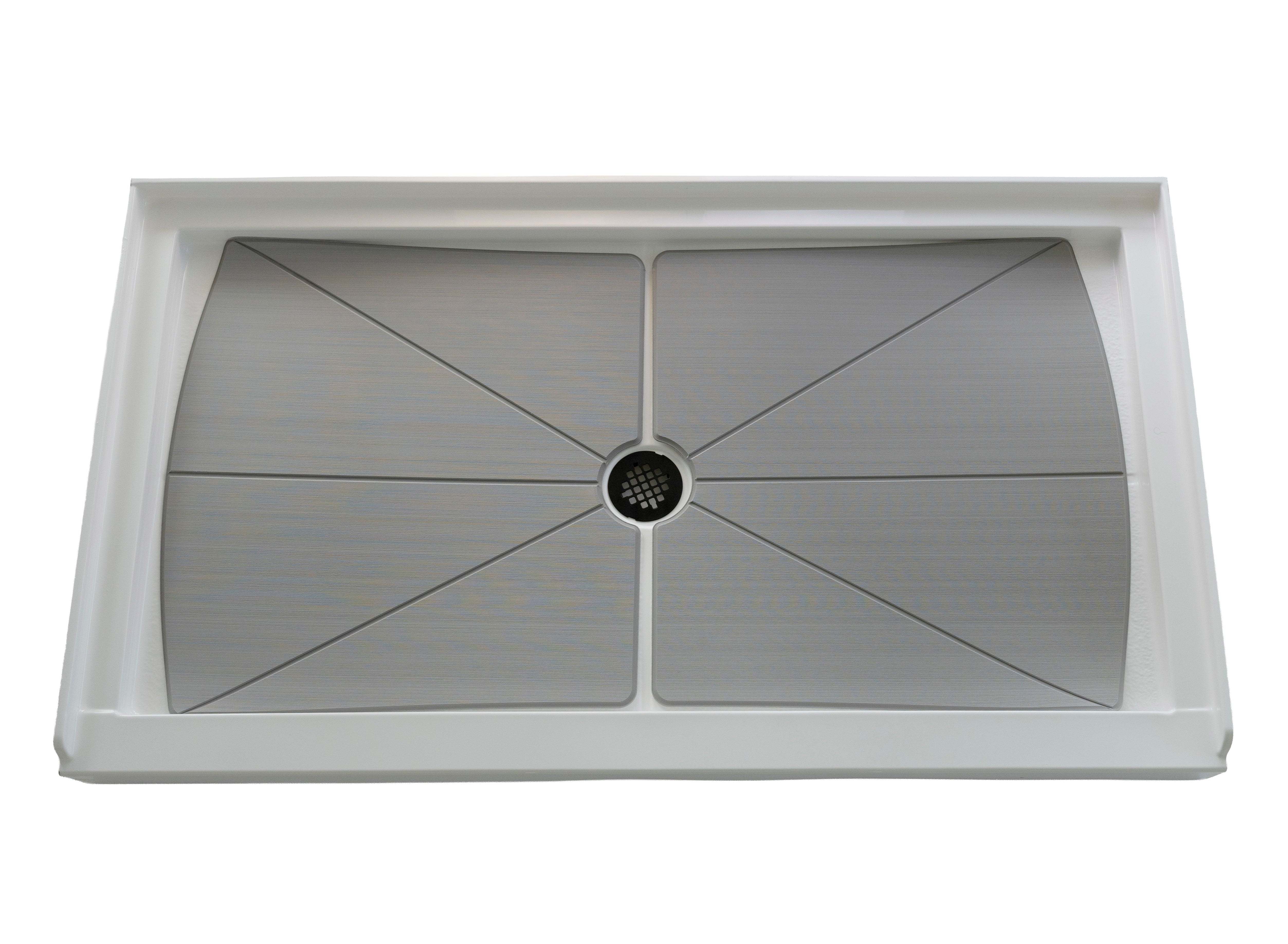 SLIP-RESISTANT CENTER DRAIN SHOWER BASE MAT