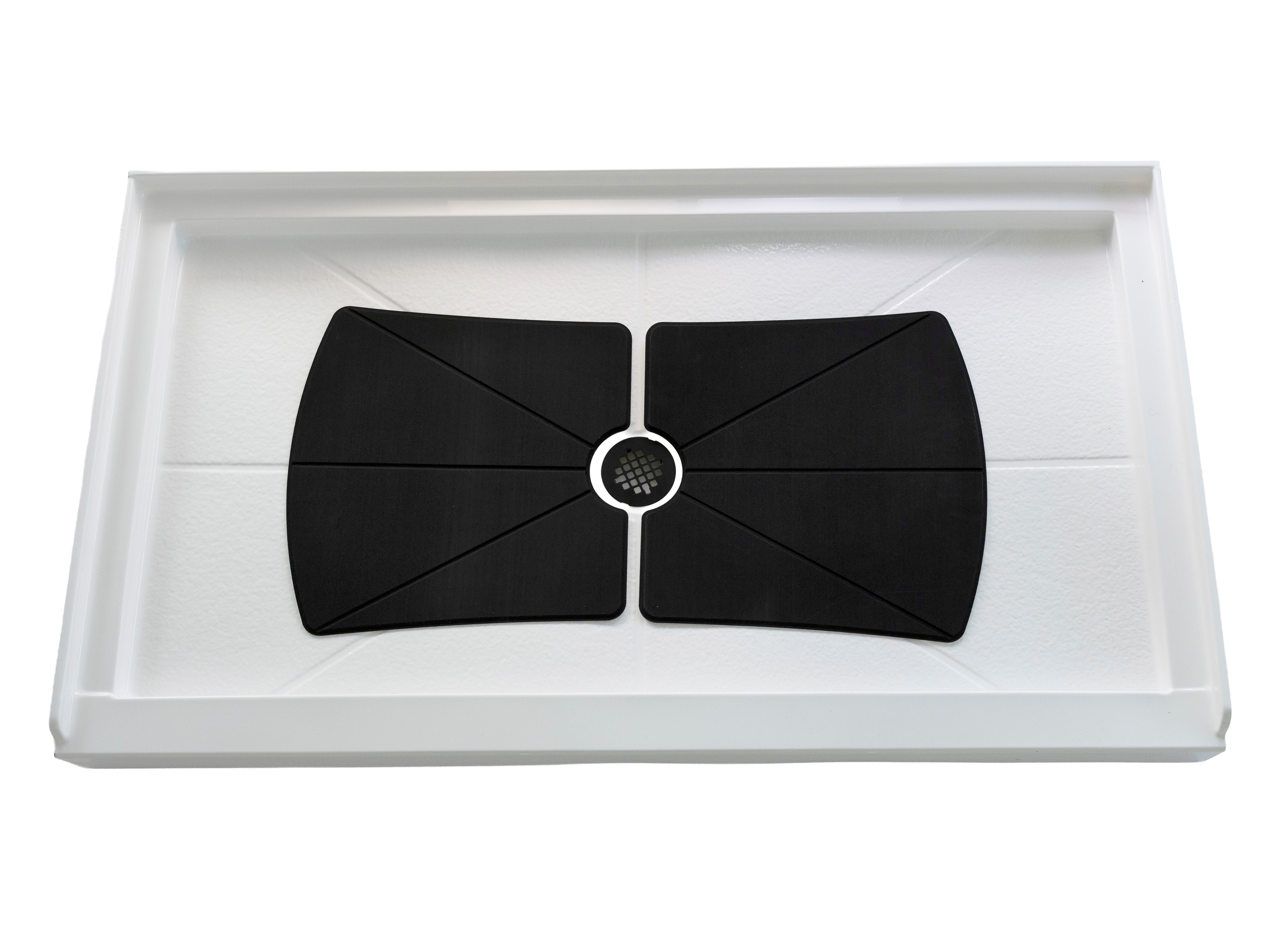 SLIP-RESISTANT CENTER DRAIN SHOWER BASE MAT