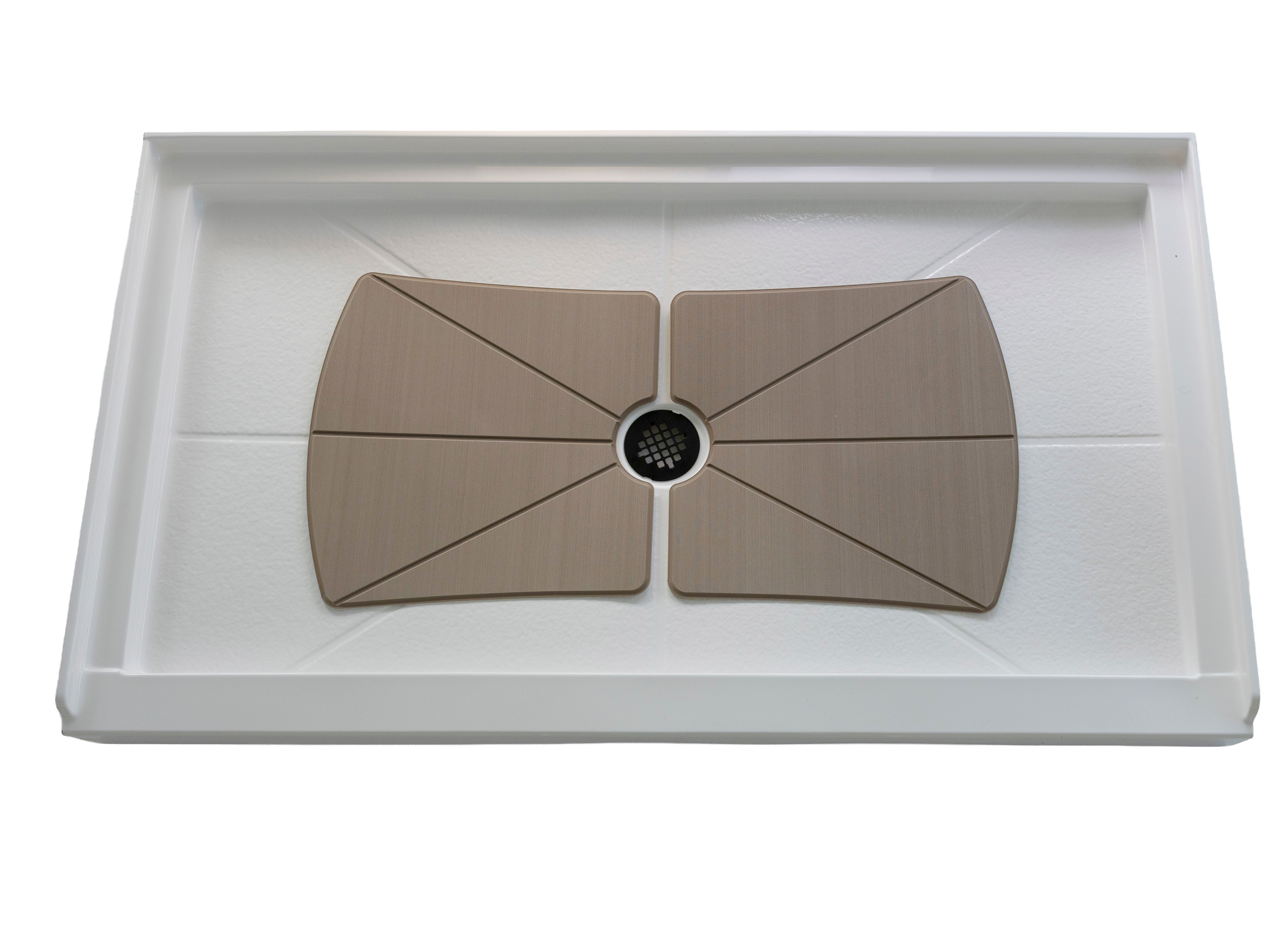 SLIP-RESISTANT CENTER DRAIN SHOWER BASE MAT