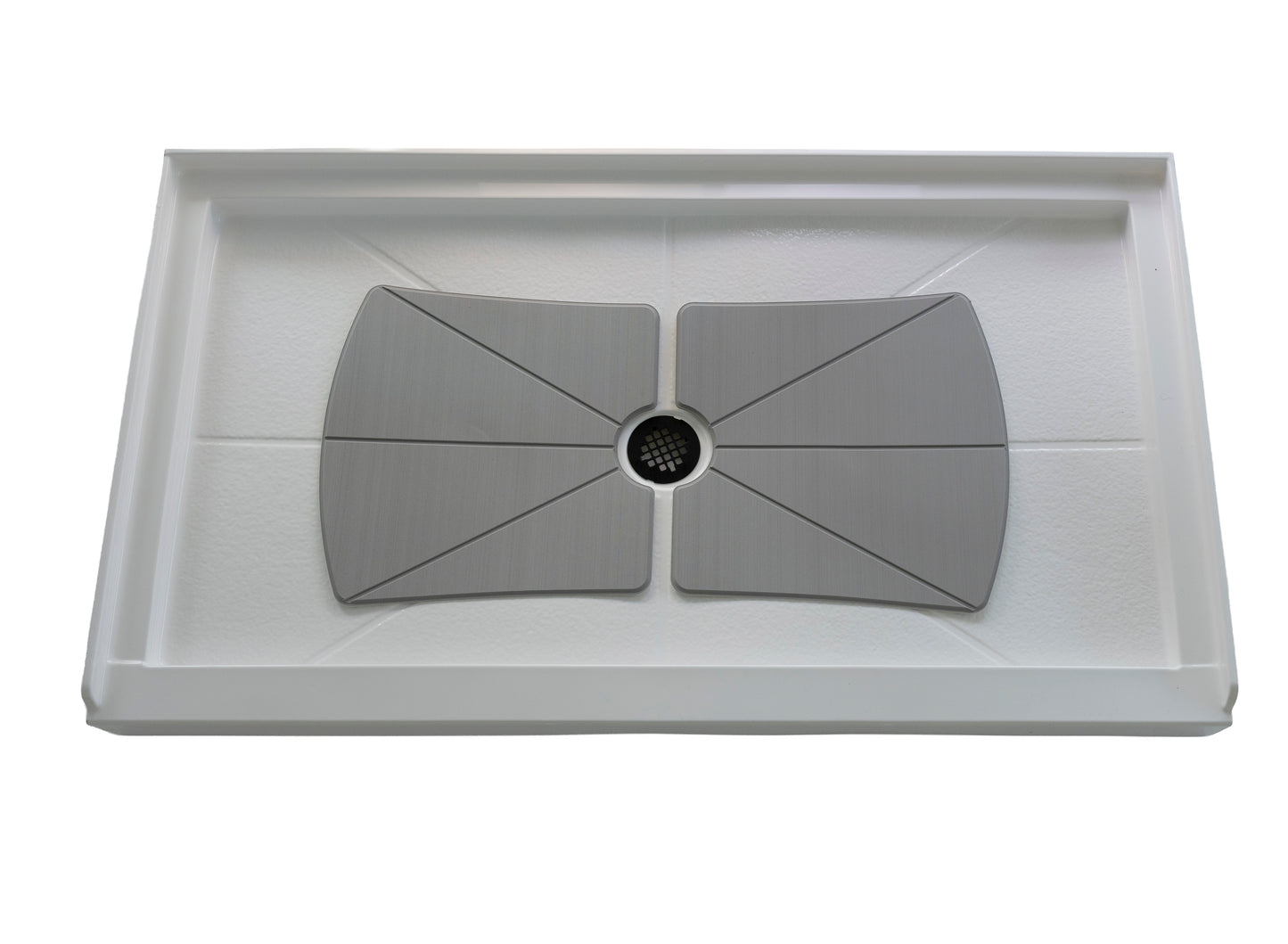 SLIP-RESISTANT CENTER DRAIN SHOWER BASE MAT
