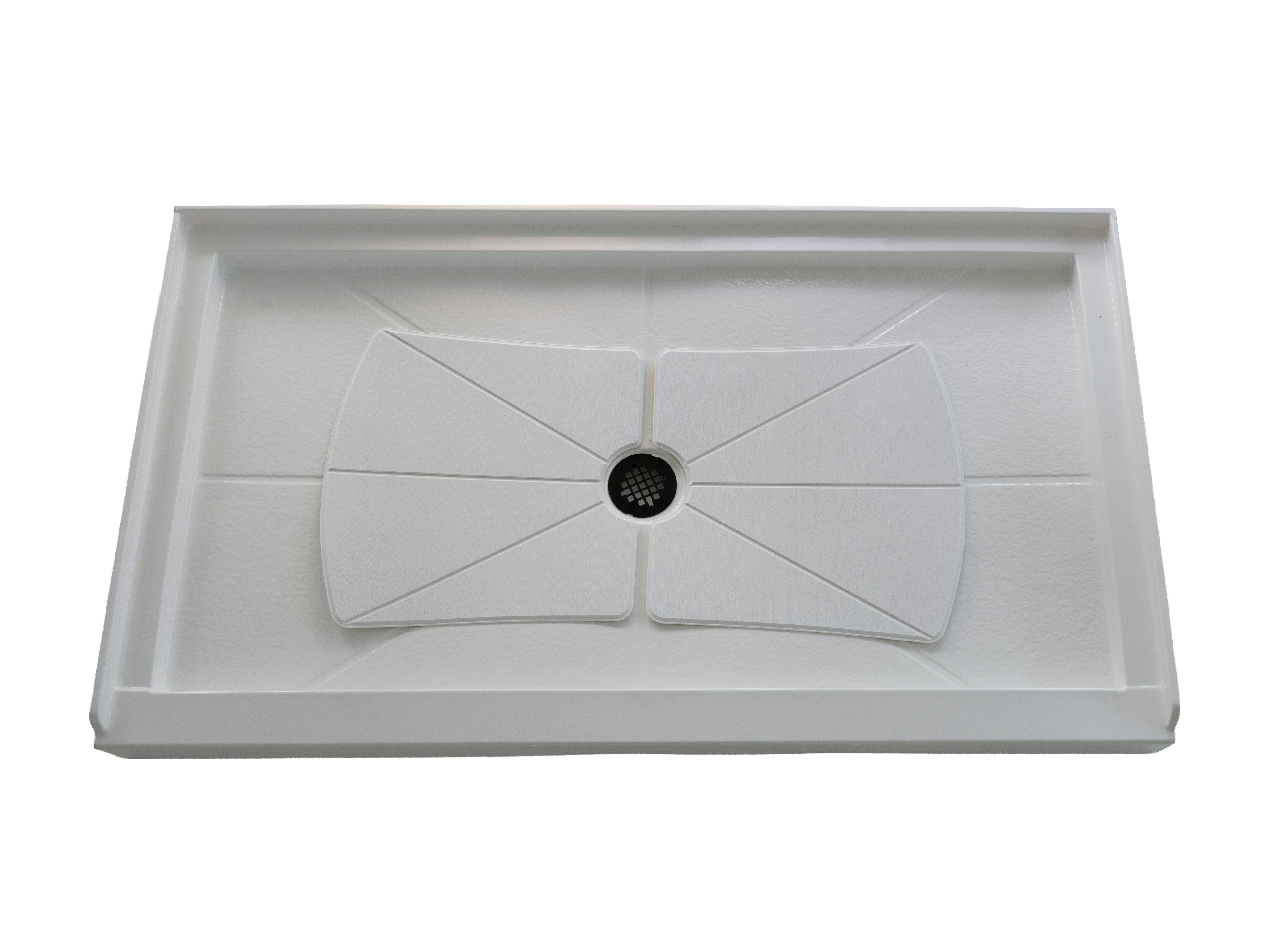 SLIP-RESISTANT CENTER DRAIN SHOWER BASE MAT