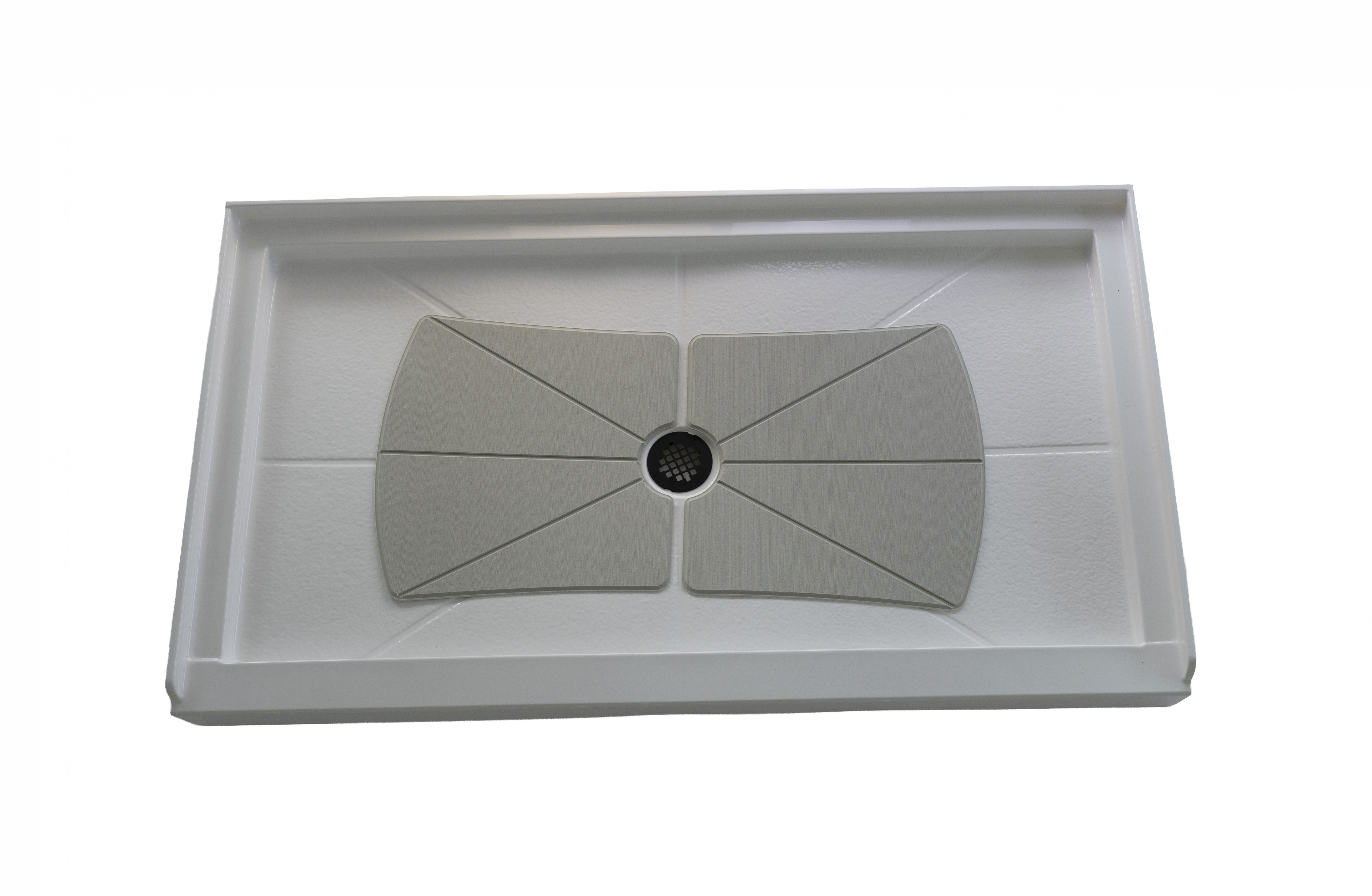 SLIP-RESISTANT CENTER DRAIN SHOWER BASE MAT