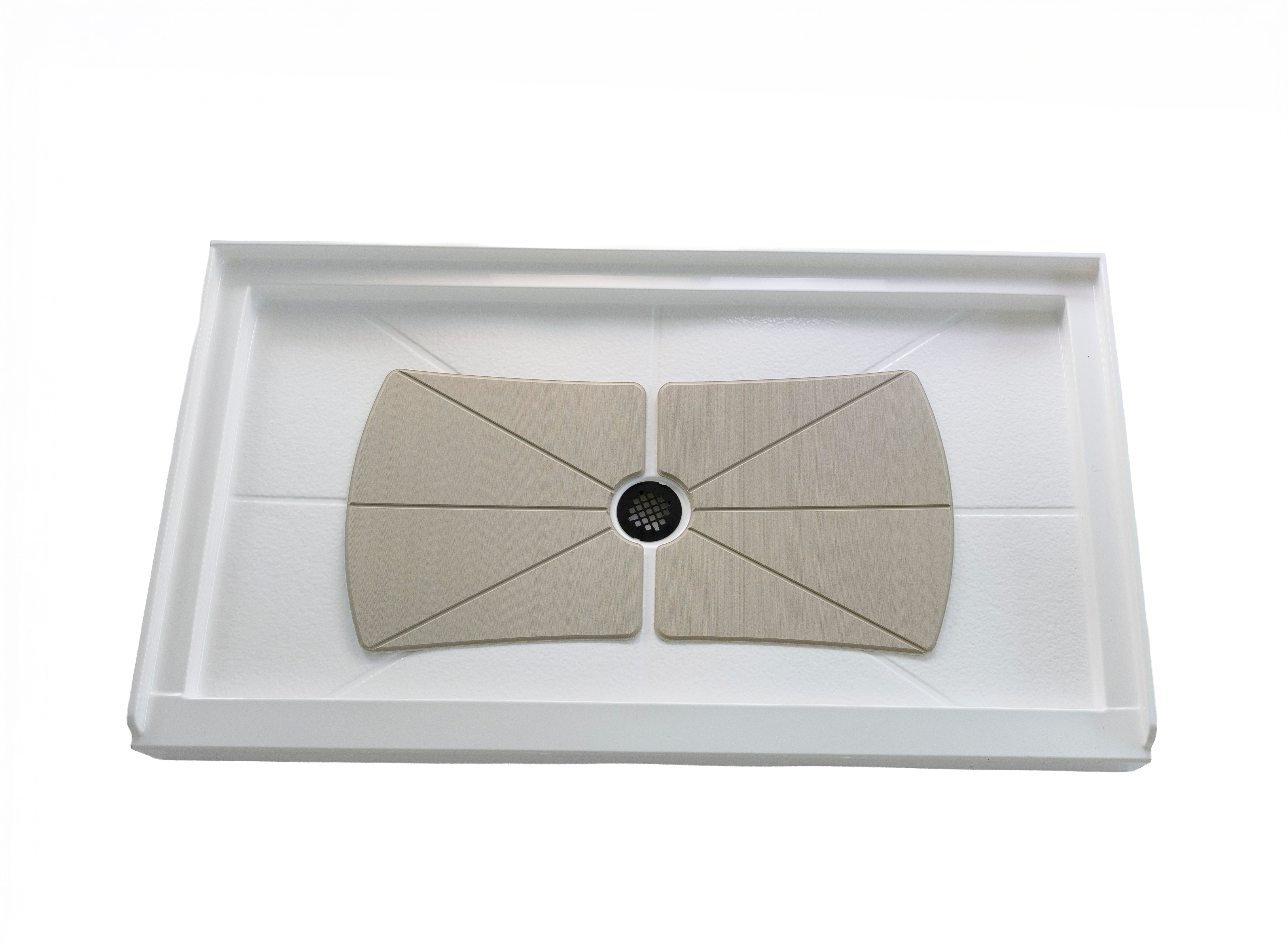 SLIP-RESISTANT CENTER DRAIN SHOWER BASE MAT